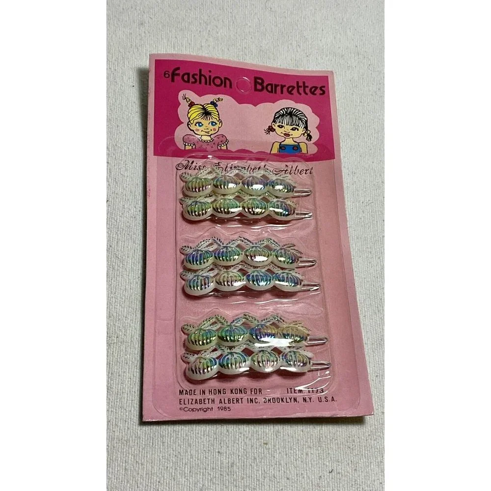 Vintage Fashion Barrettes 1985 NOS New Elizabeth Albert Child Girl